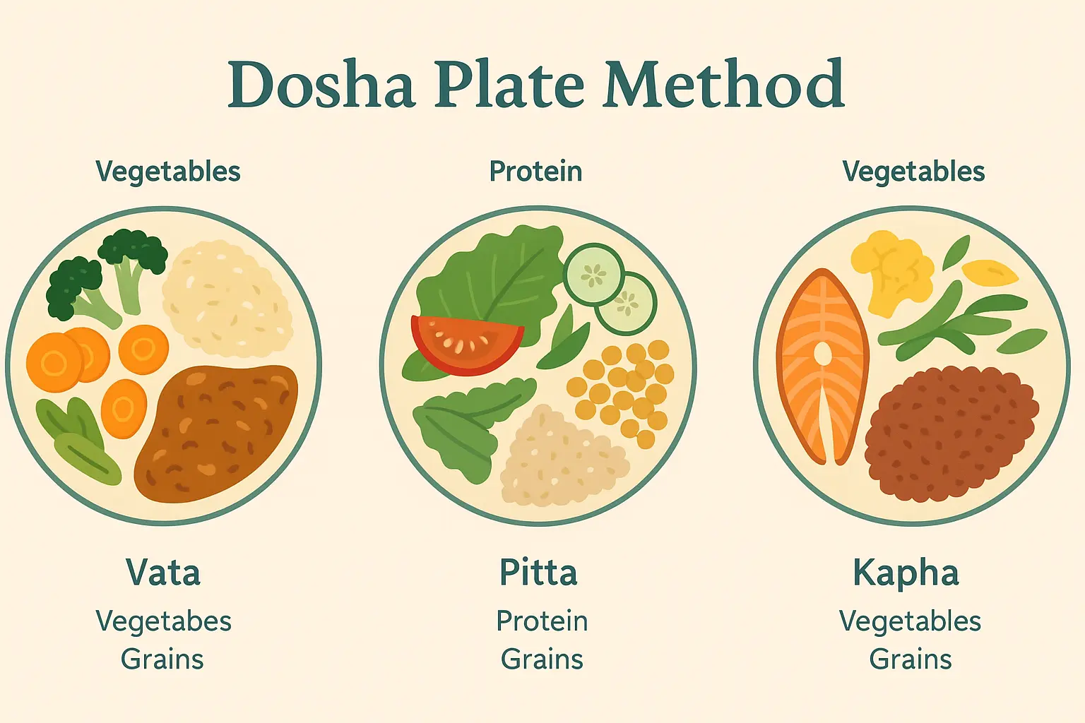 Dosha plate method visual guide