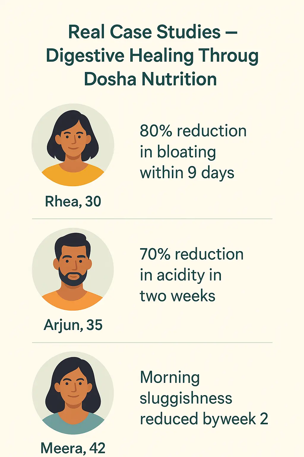 Ayurvedic dosha based diet plans healing case stories