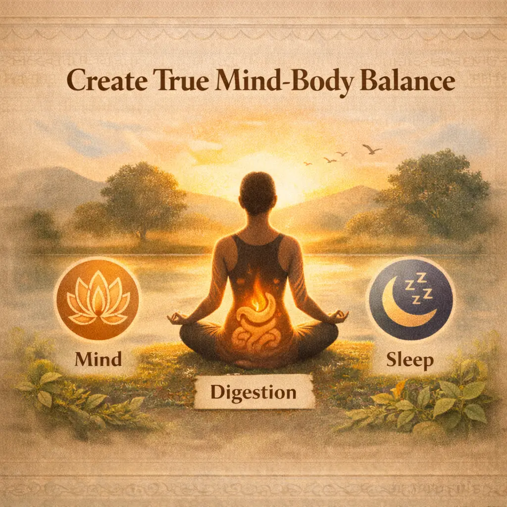 Mind Body Balance | Vishuddhi Issha Yoga Ayurveda Ayurveda mind body balance concept