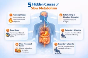 What causes slow metabolism banner What causes slow metabolism : Ayurveda for Health