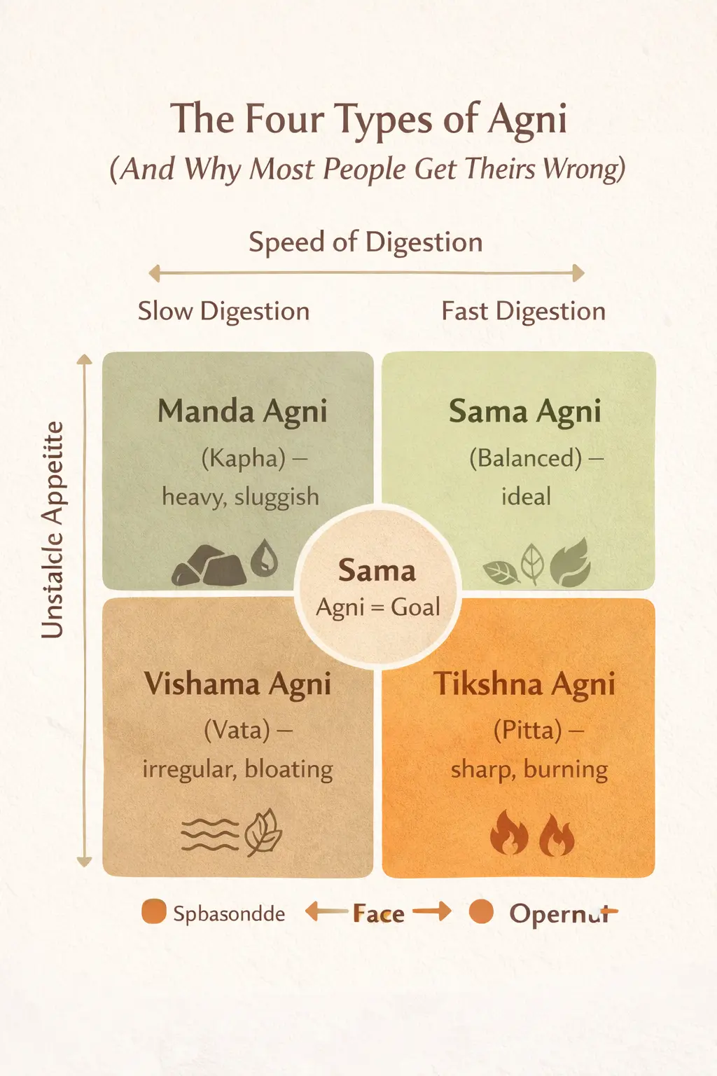 Four types of Agni in Ayurveda Sama Vishama Tikshna Manda