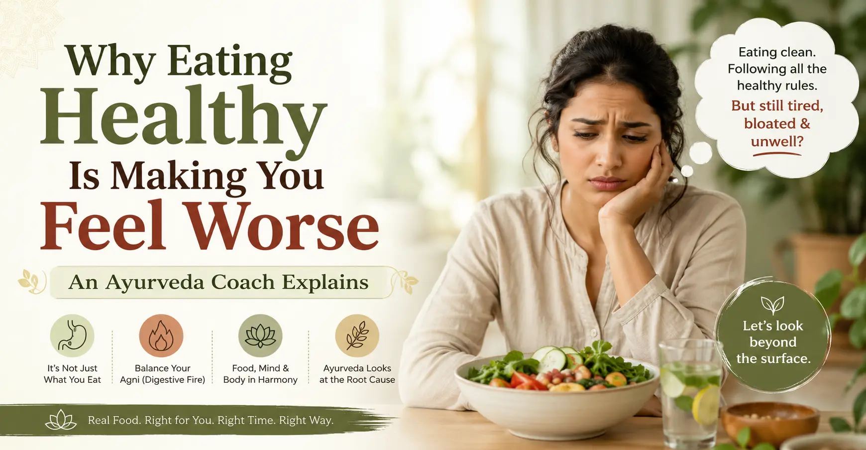 Eating healty still unwell | Vishuddhi Issha Yoga Ayurveda why healthy food makes you bloated