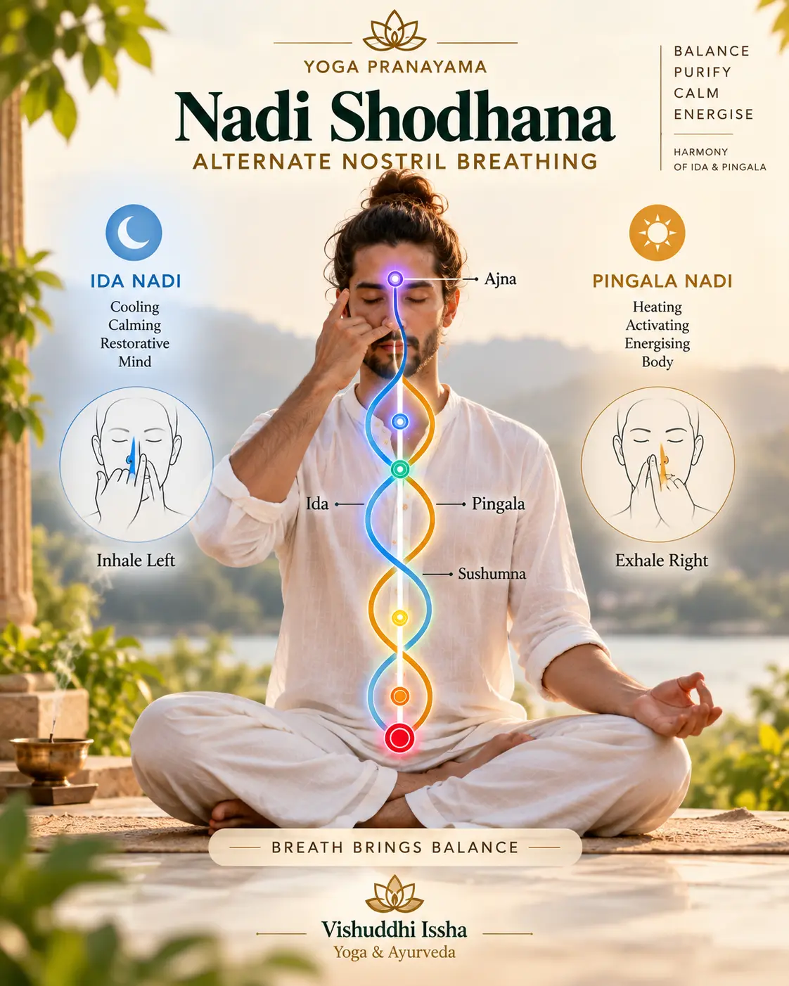 Nadi Shodhana — alternate nostril breathing pranayama