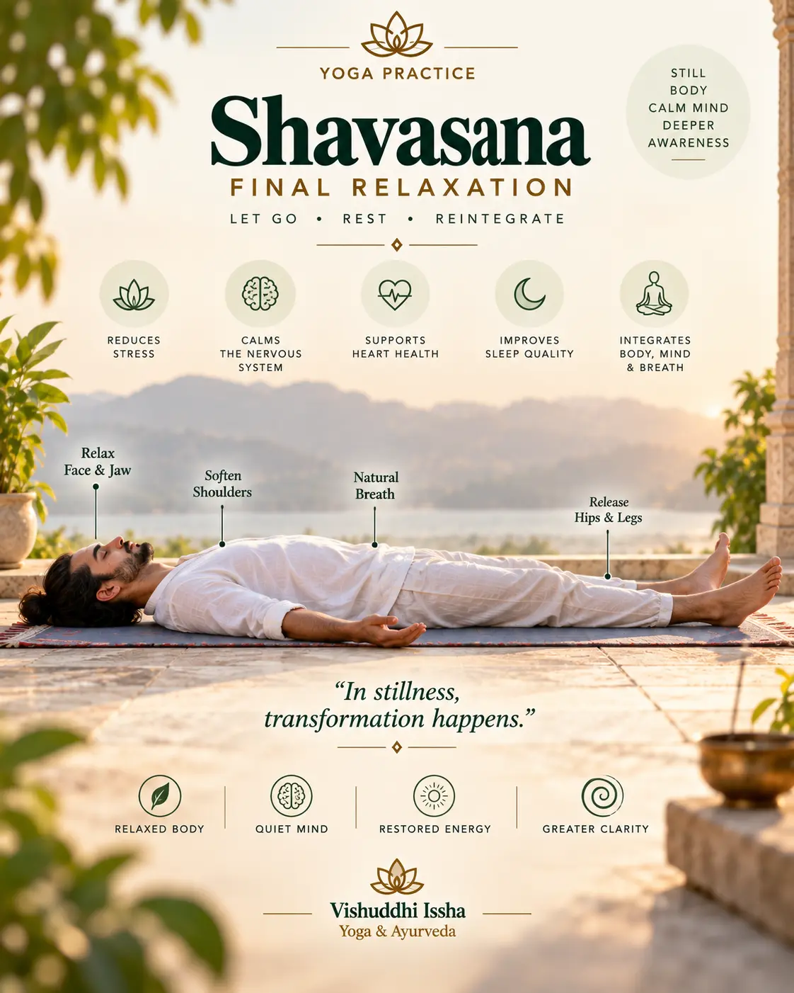 Shavasana — closing relaxation for nervous system integration