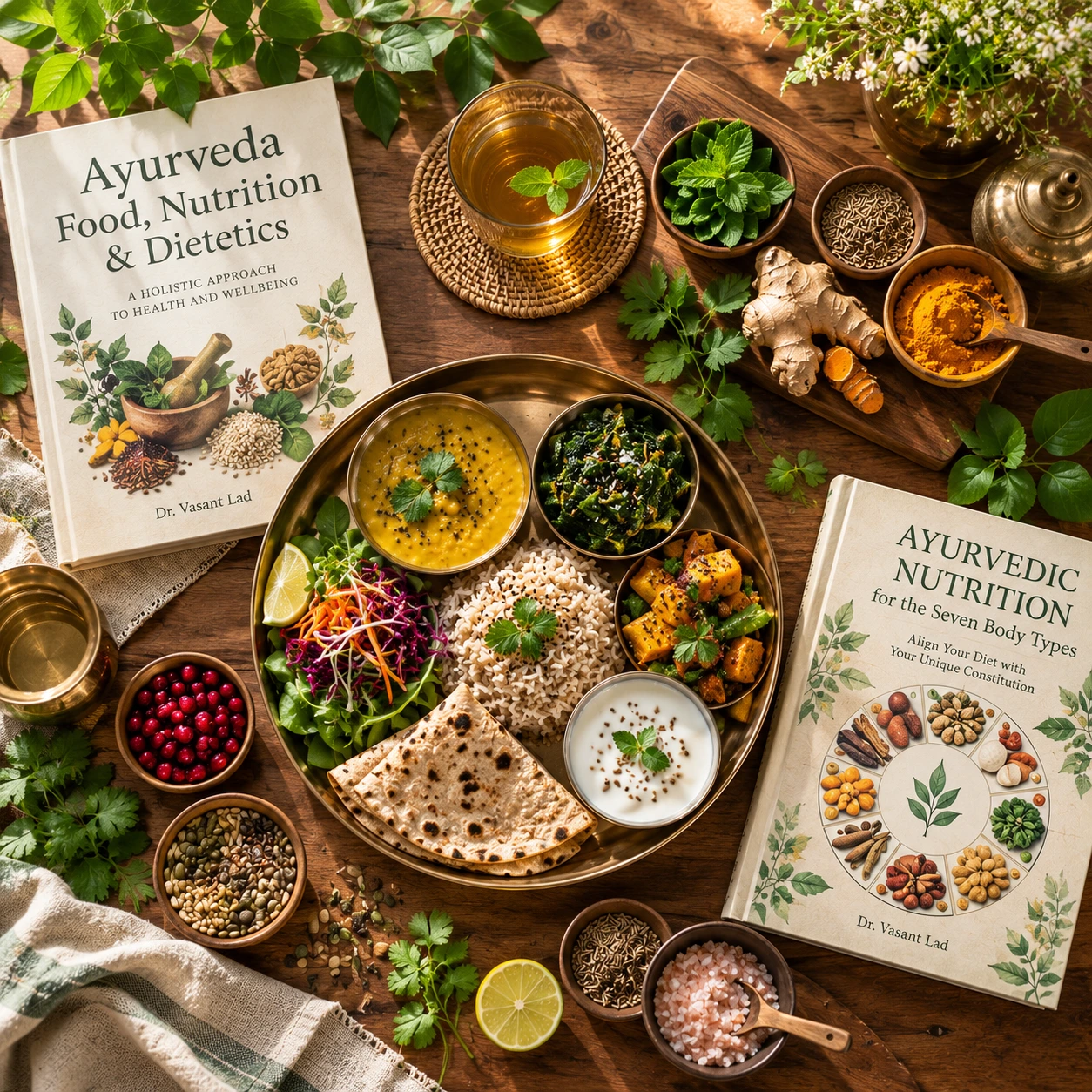 Ayurvedic Thali in Sunlit Abundance